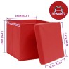 Boîtes de rangement et couvercles 10 pcs Rouge 32x32x32cm Tissu 