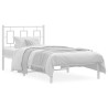 Cadre de lit métal sans matelas avec tête de lit blanc 90x190cm 