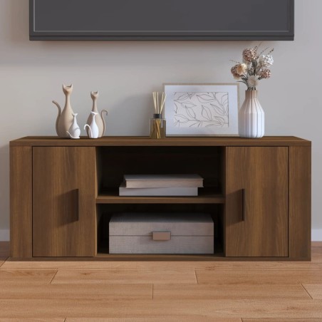 Meuble TV Chêne marron 100x35x40 cm Bois d'ingénierie 