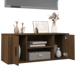 Meuble TV Chêne marron 100x35x40 cm Bois d'ingénierie 