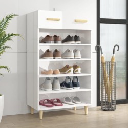 Armoire à chaussure Blanc brillant 60x35x105 cm Bois ingénierie 