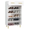 Armoire à chaussure Blanc brillant 60x35x105 cm Bois ingénierie 