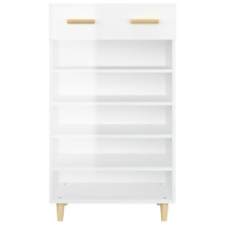 Armoire à chaussure Blanc brillant 60x35x105 cm Bois ingénierie 