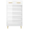 Armoire à chaussure Blanc brillant 60x35x105 cm Bois ingénierie 
