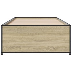 Cadre de lit sans matelas chêne sonoma 90x190 cm 