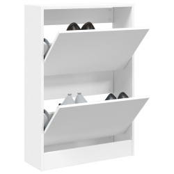 Armoire à chaussures blanc 60x21x87,5 cm bois d'ingénierie 