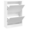 Armoire à chaussures blanc 60x21x87,5 cm bois d'ingénierie 