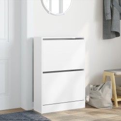 Armoire à chaussures blanc 60x21x87,5 cm bois d'ingénierie 