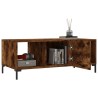Table basse chêne fumé 102x50x40 cm bois d'ingénierie 