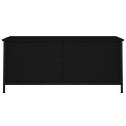 Meuble TV avec portes noir 102x35x45 cm bois d'ingénierie 