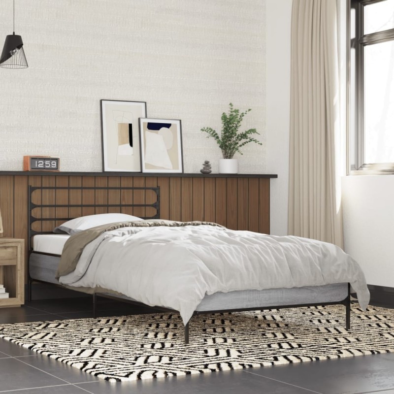 Cadre de lit sans matelas sonoma gris 75x190 cm 