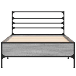 Cadre de lit sans matelas sonoma gris 75x190 cm 
