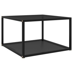 Table basse Noir 60x60x35 cm Verre trempé 