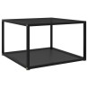 Table basse Noir 60x60x35 cm Verre trempé 