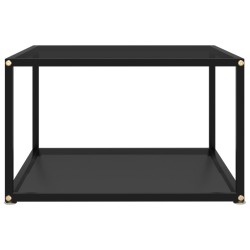 Table basse Noir 60x60x35 cm Verre trempé 