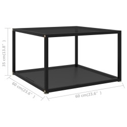 Table basse Noir 60x60x35 cm Verre trempé 