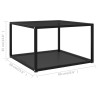 Table basse Noir 60x60x35 cm Verre trempé 