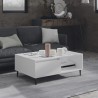 Table basse blanc 90x60x35 cm bois d'ingénierie 