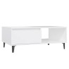 Table basse blanc 90x60x35 cm bois d'ingénierie 