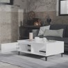 Table basse blanc 90x60x35 cm bois d'ingénierie 