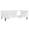 Table basse blanc 90x60x35 cm bois d'ingénierie 