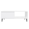 Table basse blanc 90x60x35 cm bois d'ingénierie 