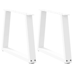 Pieds de table basse en forme de V, 2 pièces, blanc, 70 x (42-43,3) cm, acier 