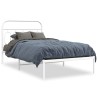 Cadre de lit métal sans matelas et tête de lit blanc 100x200 cm 