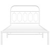 Cadre de lit métal sans matelas et tête de lit blanc 100x200 cm 