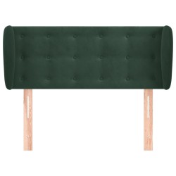Tête de lit avec oreilles Vert foncé 103x23x78/88 cm Velours 