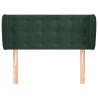 Tête de lit avec oreilles Vert foncé 103x23x78/88 cm Velours 