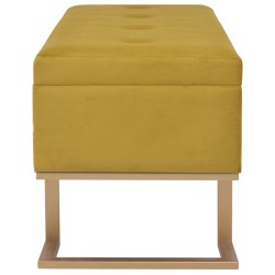Banc avec compartiment de rangement 105 cm Moutarde Velours 