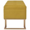 Banc avec compartiment de rangement 105 cm Moutarde Velours 