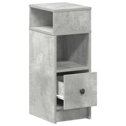 Tables de chevet 2 pcs avec tiroir gris béton 25x31x66 cm 
