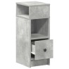 Tables de chevet 2 pcs avec tiroir gris béton 25x31x66 cm 