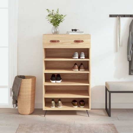 Armoire à chaussures chêne sonoma 60x35x105cm bois d'ingénierie 