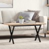 Table basse cadre en X 90x40x45,5cm bois de pin massif et acier 