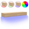 Meubles TV avec éclairage LED 2 pcs chêne sonoma 60x35x15,5 cm 