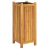 Jardinière avec doublure 31x31x75 cm bois massif d'acacia 