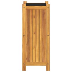 Jardinière avec doublure 31x31x75 cm bois massif d'acacia 