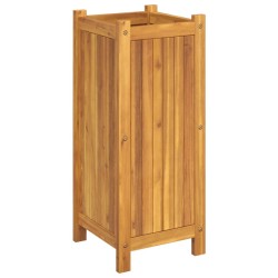 Jardinière avec doublure 31x31x75 cm bois massif d'acacia 