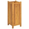 Jardinière avec doublure 31x31x75 cm bois massif d'acacia 