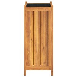 Jardinière avec doublure 31x31x75 cm bois massif d'acacia 