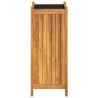 Jardinière avec doublure 31x31x75 cm bois massif d'acacia 