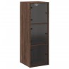 Armoire murale avec portes en verre chêne marron 35x37x100 cm 