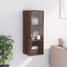 Armoire murale avec portes en verre chêne marron 35x37x100 cm 