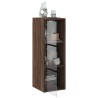 Armoire murale avec portes en verre chêne marron 35x37x100 cm 