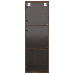 Armoire murale avec portes en verre chêne marron 35x37x100 cm 