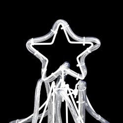 Arbre de Noël pliable avec LED Blanc chaud 87x87x93 cm 