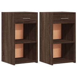 Tables de chevet 2pcs chêne marron 35x34x65cm bois d'ingénierie 
